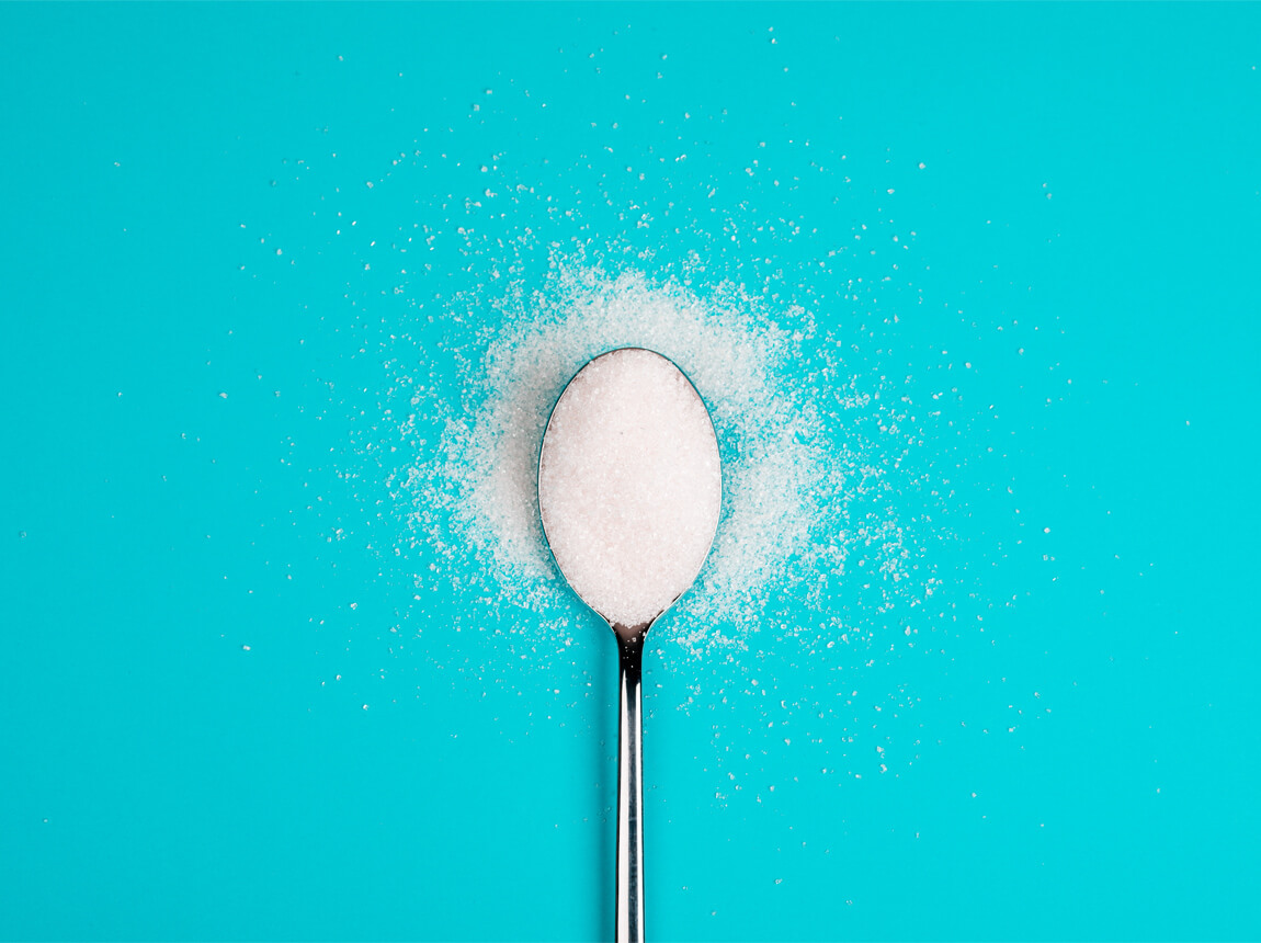 Sucralose auf einem Teelöffel 