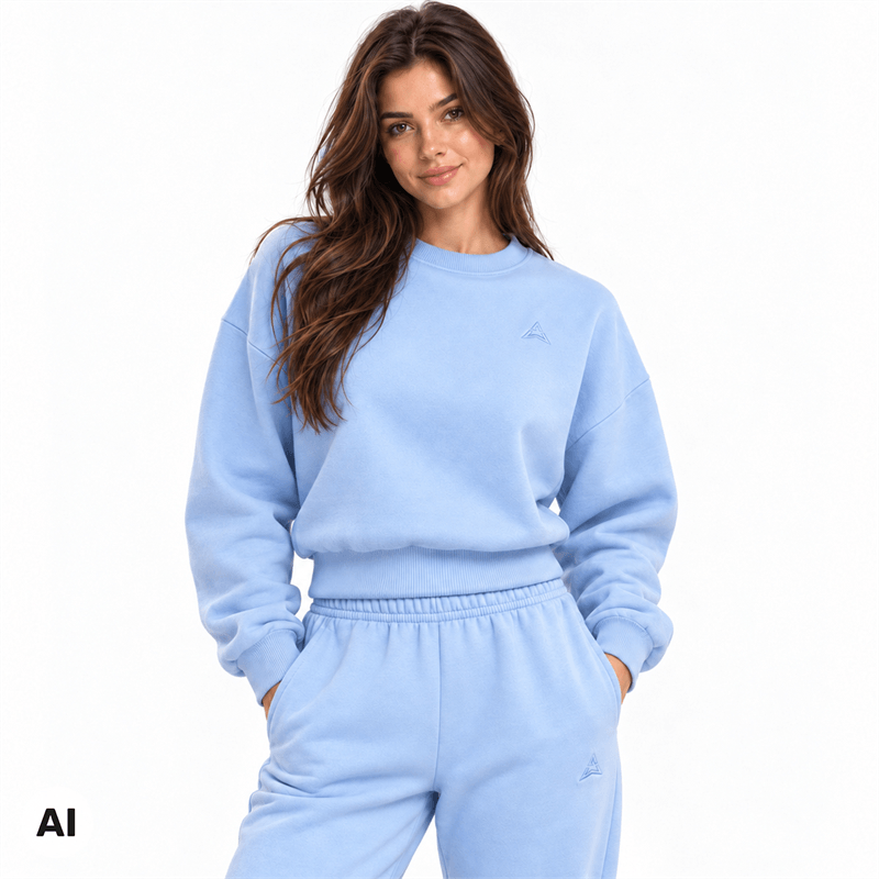 Allwear Damen-Sweatshirt Cozy Club Baby Blue