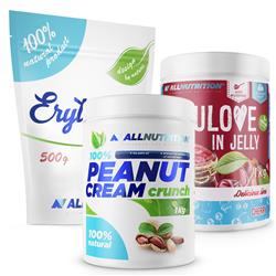 ERYTHRIT 500g + Allnutrition Peanut Cream 1000g + Frulove in Jelly 1000g Cherry