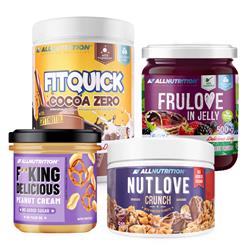 Fitquick Cocoa Zero 500g+Nutlove Crunch 500g+Fitking Delicious Peanut Cream 350g+Frulove in Jelly 50