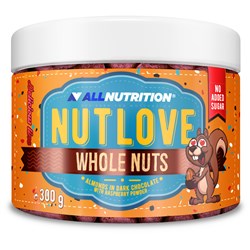 NUTLOVE WHOLENUTS - Mandeln in Zartbitterschokolade, bestreut mit Himbeeren