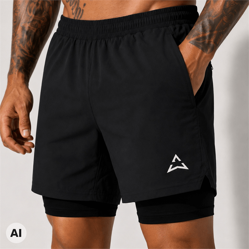 Allwear Runner Shorts 2-in-1 BLACK